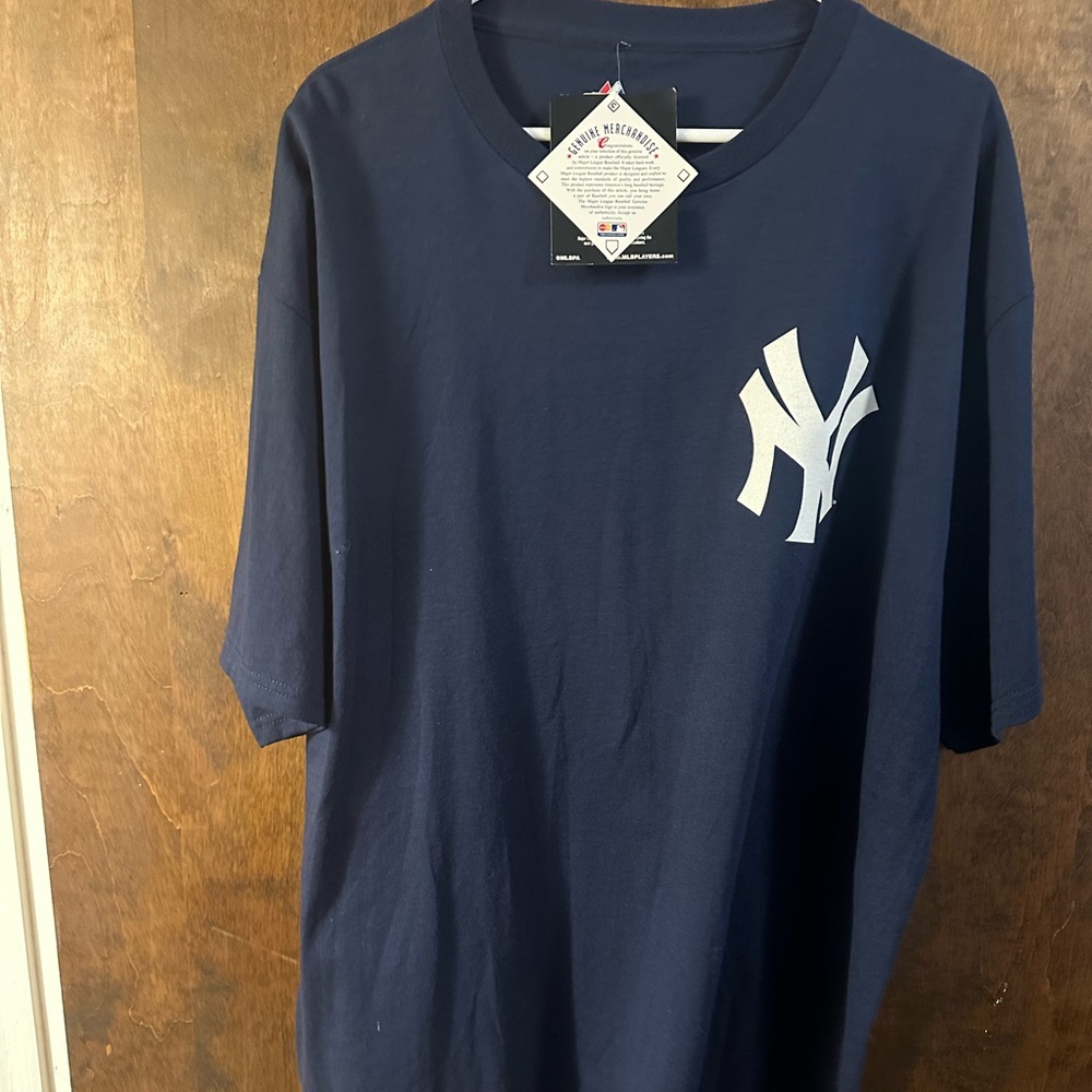 Majestic Navy NY Yankee  Jeter Jersey Shirt - Picture 2 of 4